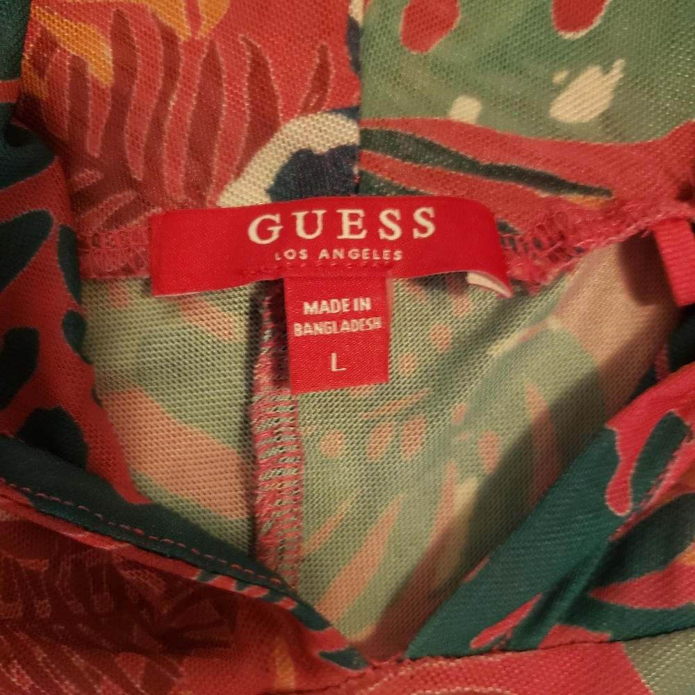 Guess Women's Floral Print Athletic Pullover Hooded Jacket